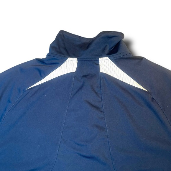 Nike XL Golf Performance Dri Fit Polo Sports Navy Solid Swoosh Mesh Golf Shirt - Picture 3 of 8